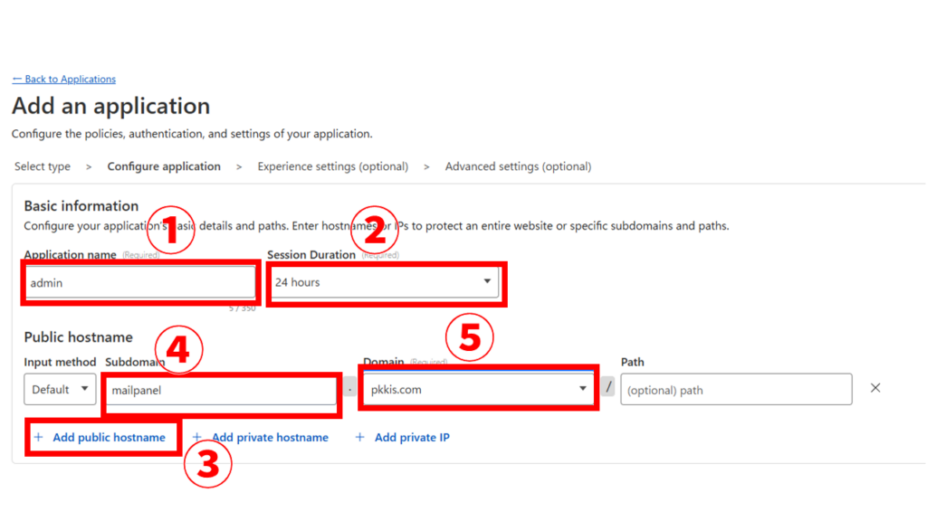 Cloudflare Zero Trust アプリケーション設定