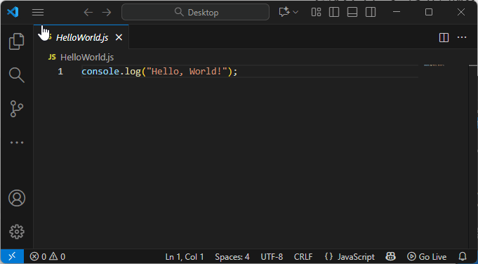 Node.js Hello World実行