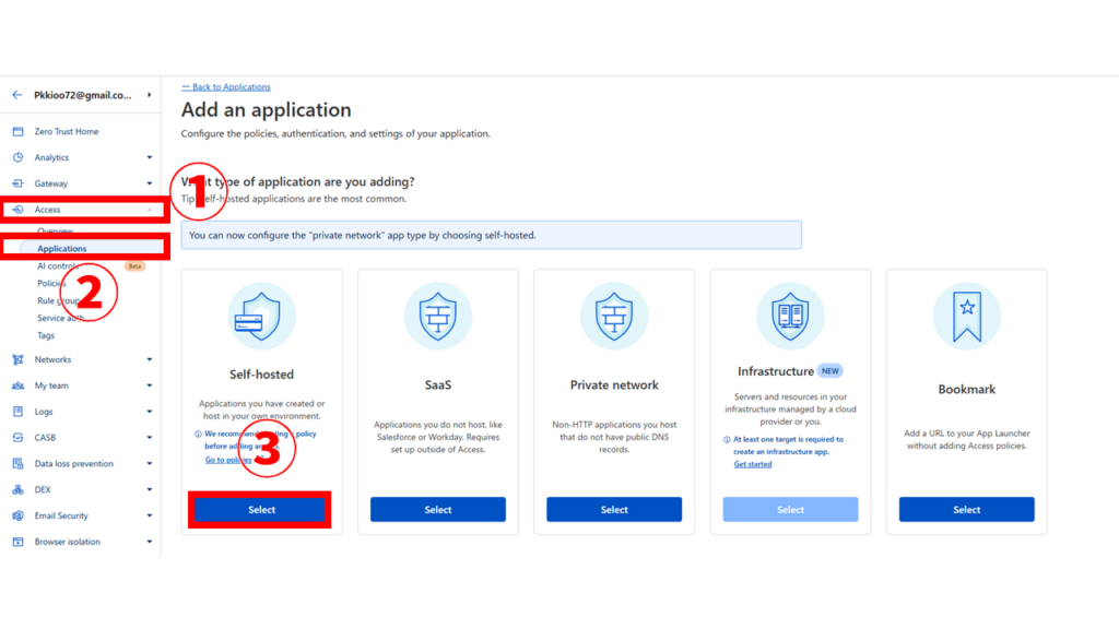 Cloudflare Zero Trust アプリケーション