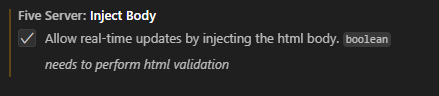 Live Server(Five Server) Inject Body