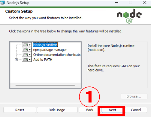 node.jsインストーラー