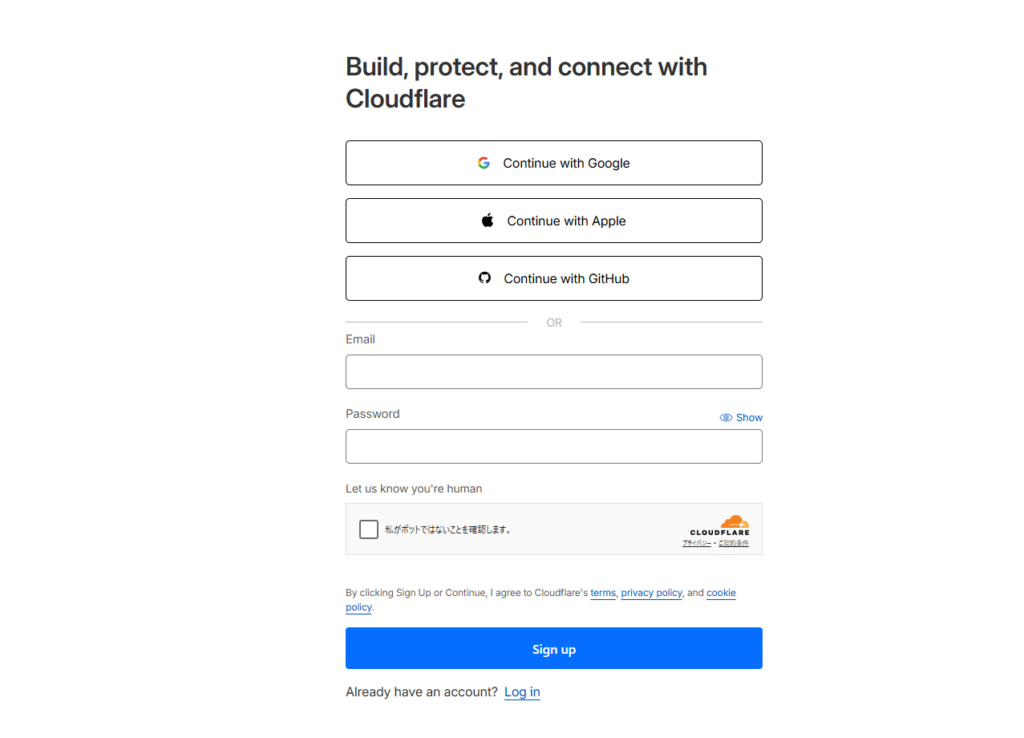 Cloudflare sign up