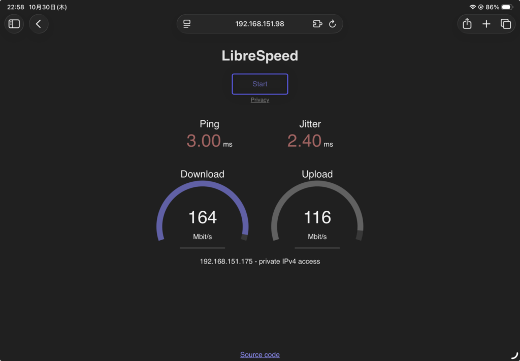 LibreSpeedほかの端末での結果
