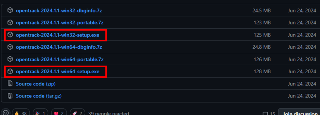 OpenTrackGithub最新リリース画像その2