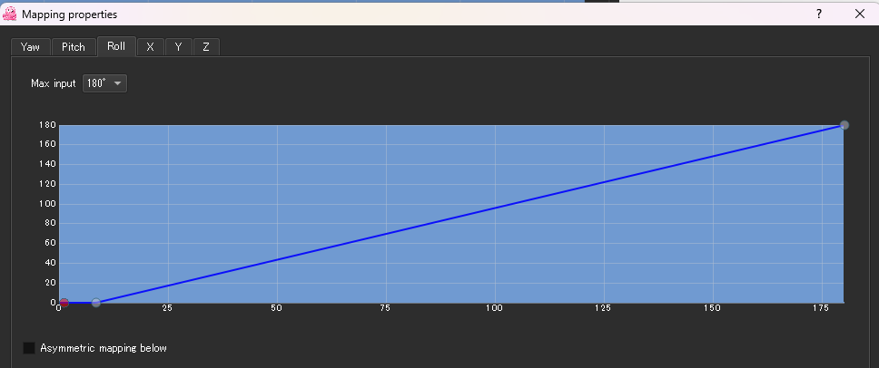 OpenTrackマッピング設定MSFS(Roll)