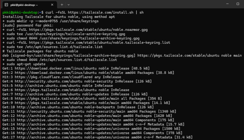 Tailscale Linuxインストール