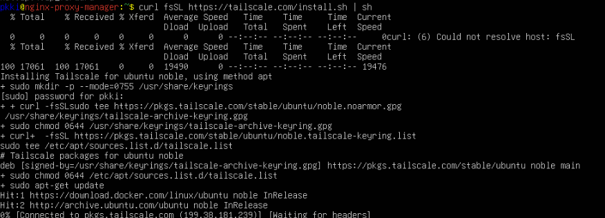 curl -fsSL https://tailscale.com/install.sh | sh