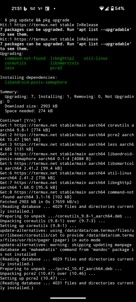 apt update && apt upgrade