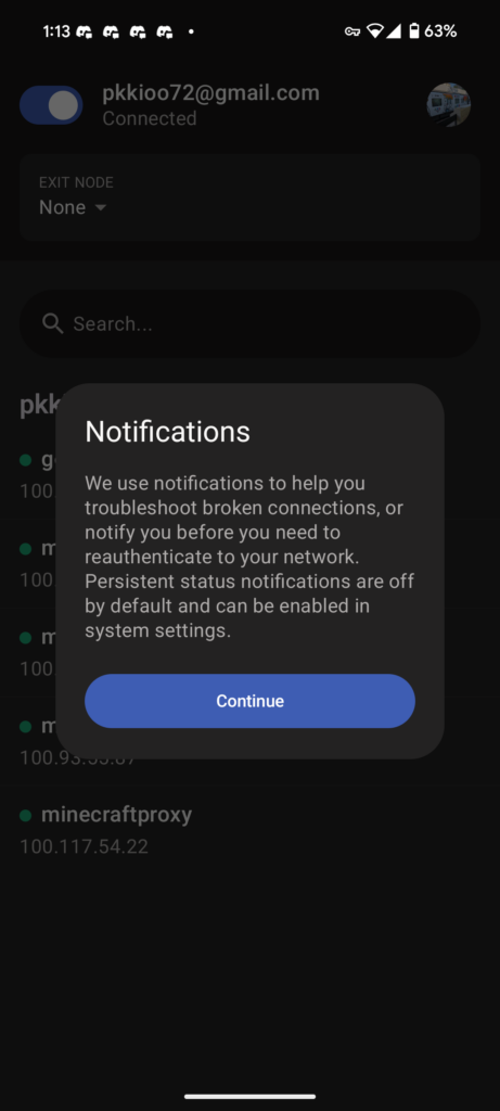 Tailscale Android Notifications 