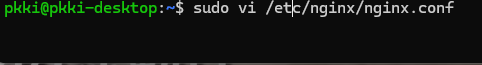 sudo vi /etc/nginx/nginx.conf