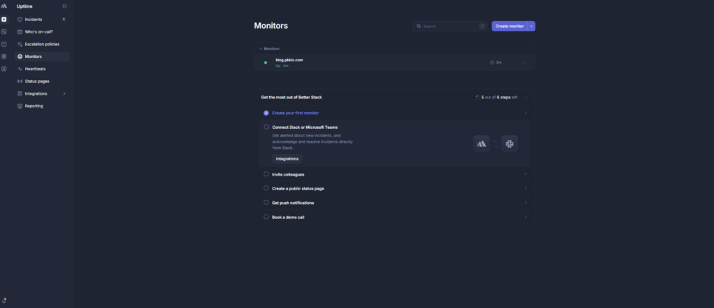 Better Stack ダッシュボード
