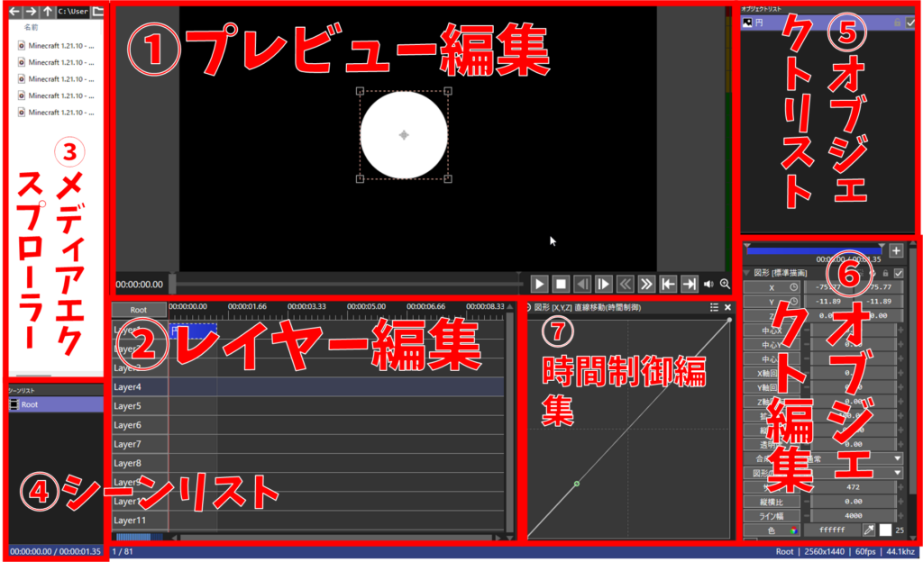 AviUtl2(AviUtl ExEdit2）初期ウィンドウの解説