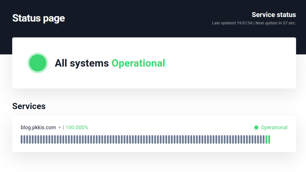 UptimeRobot ステータスページ