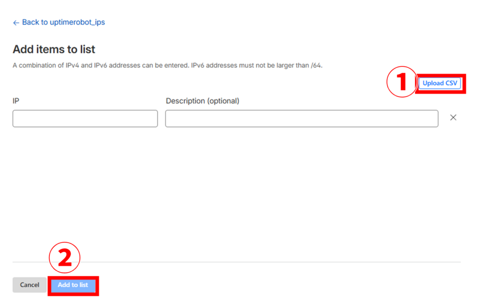 Cloudflare Custom Lists Add items to list