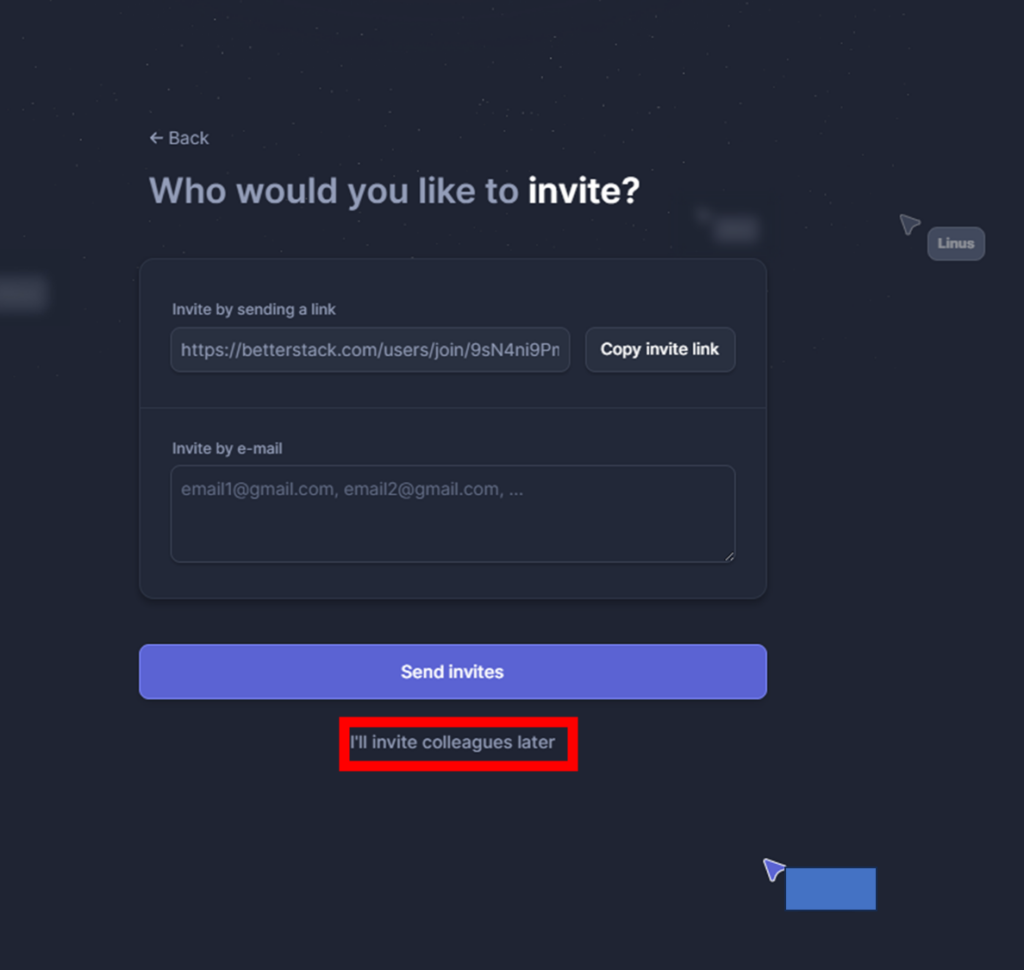 Better Stack セットアップ 招待