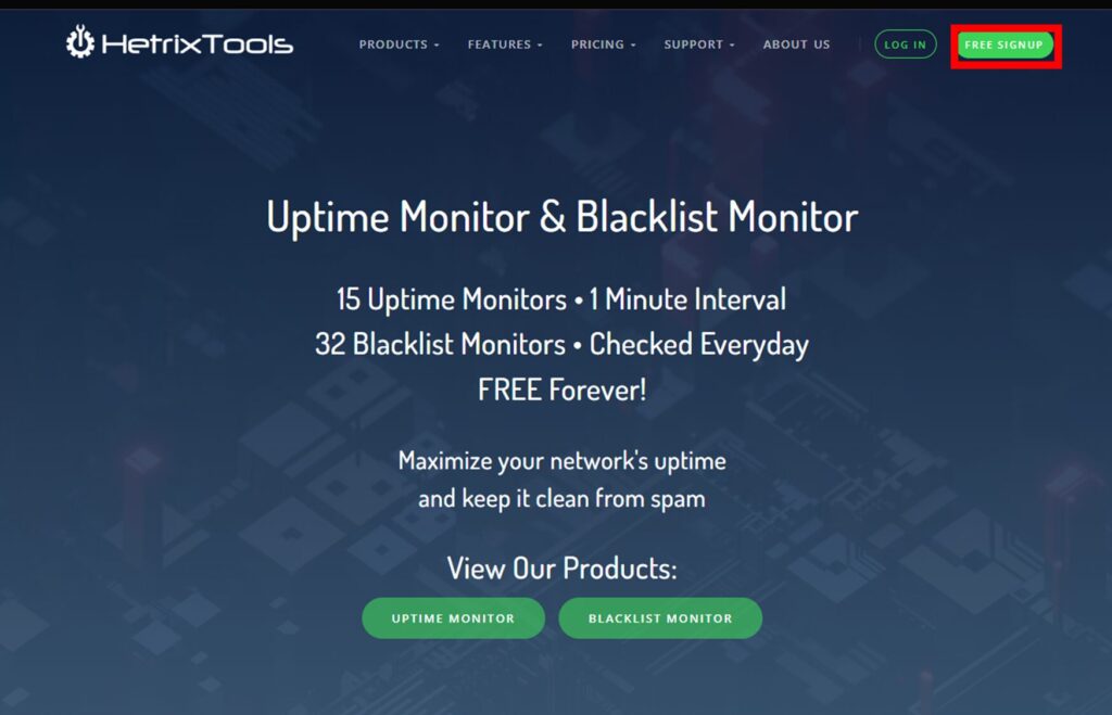 HetrixTools ホームページ