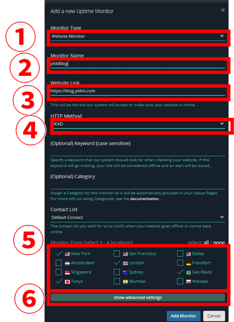 HetrixTools アップタイムモニター作成