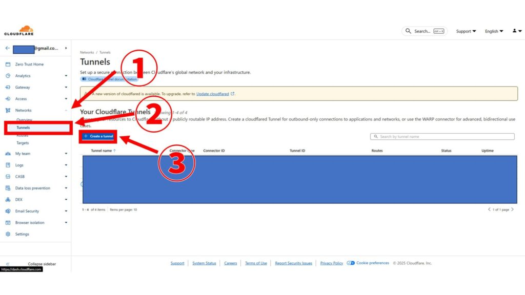 Cloudflare Zero Trust トンネル作成