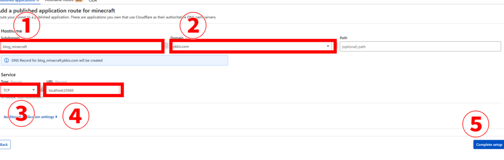 Cloudflare Tunnel Create a tunnel add a publish application route