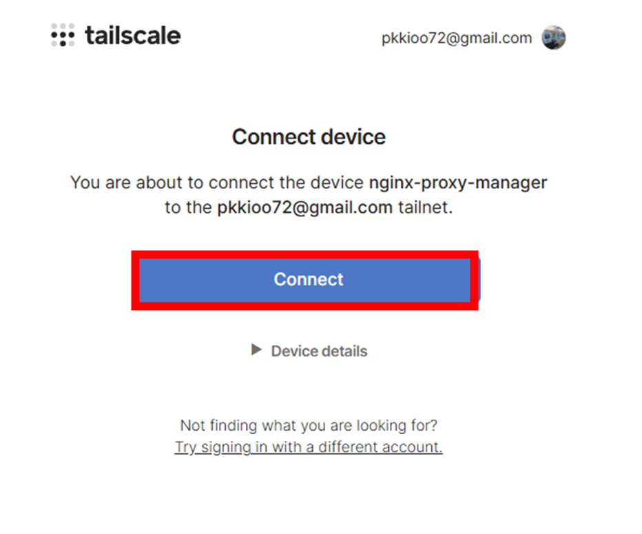 tailscale connect device