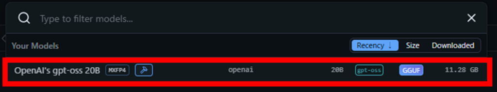 LM Studio モデルの選択