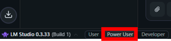 LM Studio PowerUserに切り替え