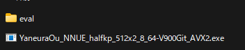 eval YaneuraOu_NNUE_halfkp_512x_8_64-V800Git_AVX2.exe