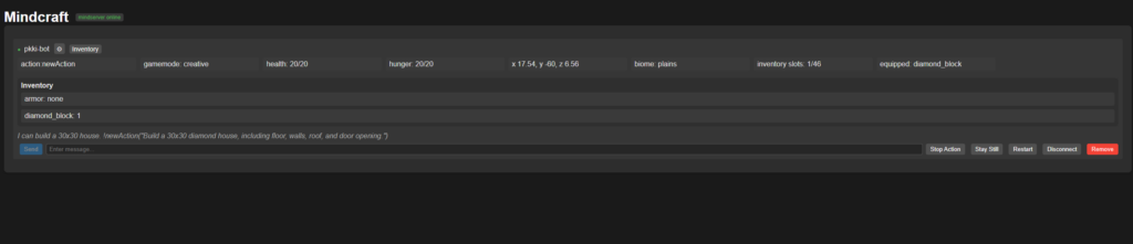 Mindcraft 管理画面